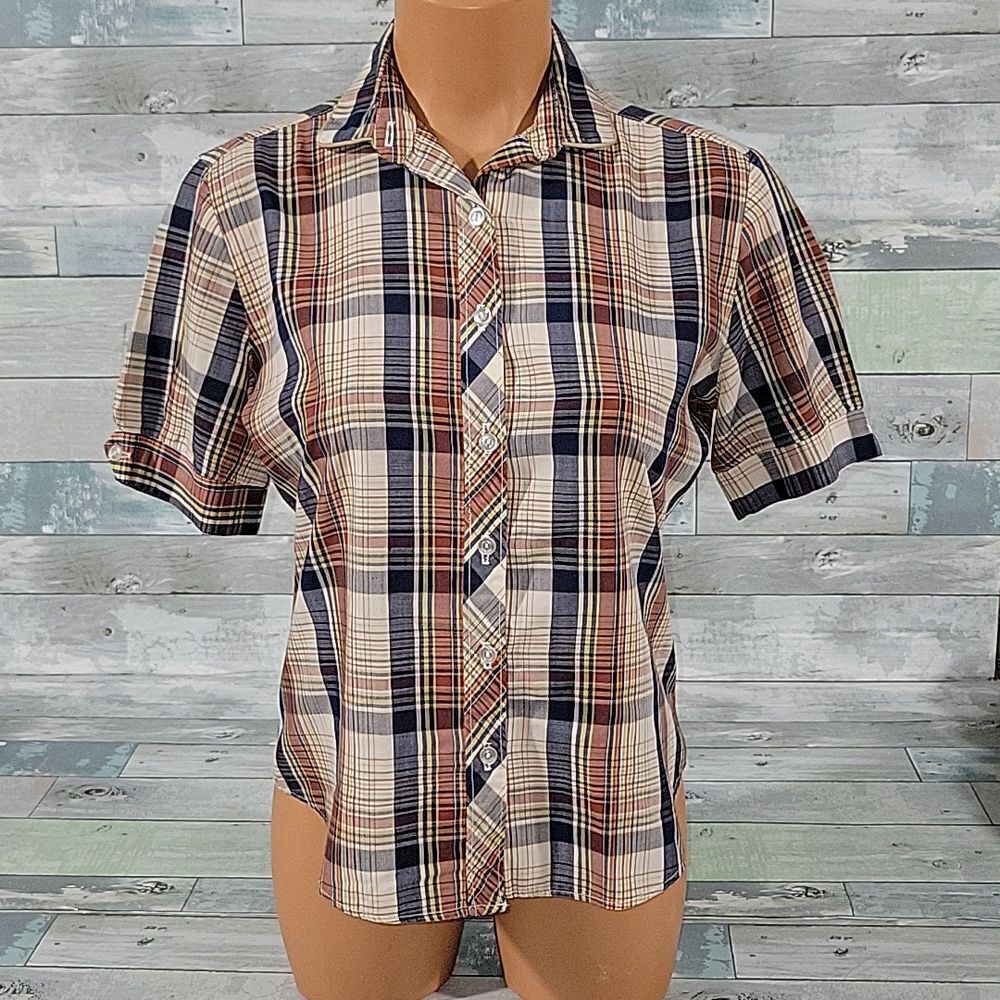 Vintage Notches Brand Button Up Short/Top sz Medium